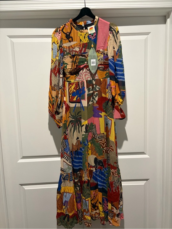 FARM Rio Dresses & Skirts - FARM Rio Multi-Color Abstract Patchwork Maxi Dress